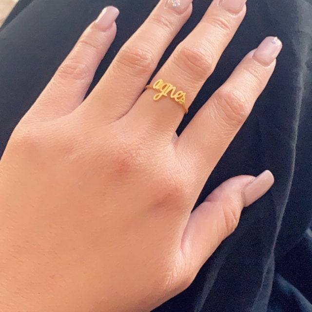 Cincin Ukir Nama Cincin Wanita Cincin Cewek Hadiah Cincin Ukiran Nama Sesukamu Cincin Cantik