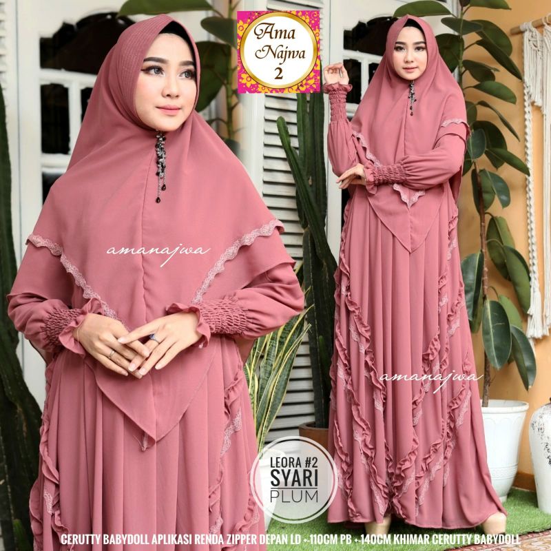 Gamis Syari Terbaru Leora#2 Syar'i 100% Original By Amma Najwa