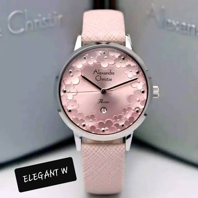 JAM TANGAN ALEXANDER CHRISTIE WANITA ORIGINAL AC 2794LD SILVER PINK