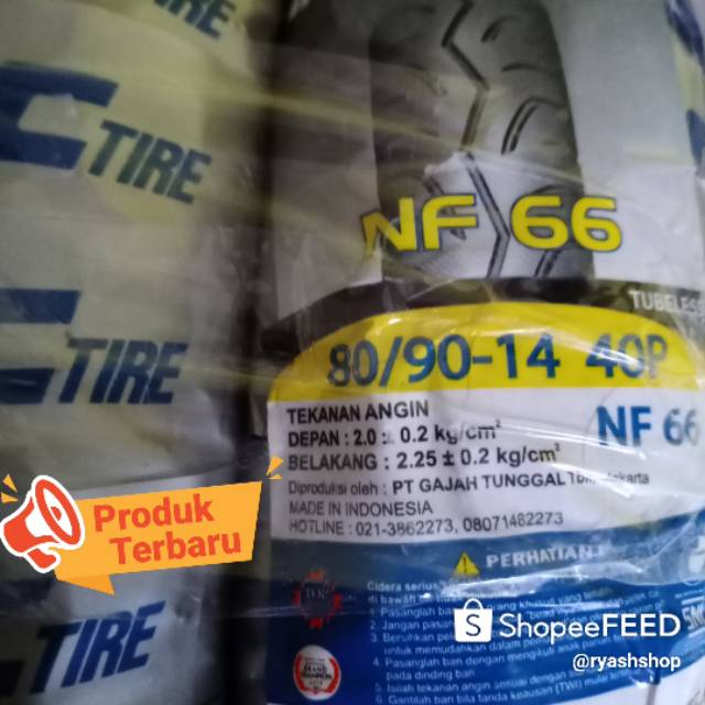 Ban tubeless depan/belakang IRC NF 66 (80/90-14, 90/90-14) for mio/vario 110/125/150/beat/mio J/mio 