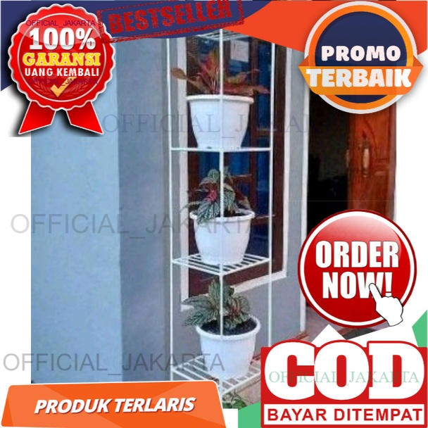 KARGO / BESI 8MM RAK BUNGA RAM 5 TINGKAT TINGGI 120 CM / STANDING POT