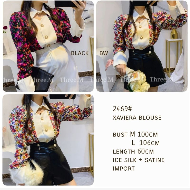 MDLV ~ 2469 Xaviera Blouse Premium Blouse Import Blouse Satin Atasan Import Baju import wanita Fashion Import