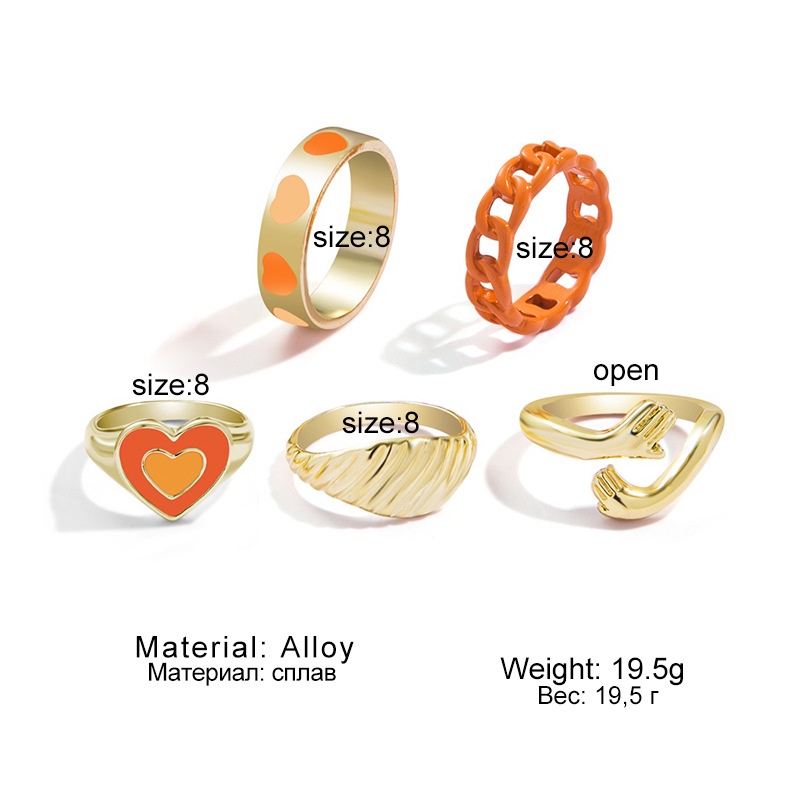 Y2K 5pcs / Set Cincin Aneka Desain Untuk Wanita