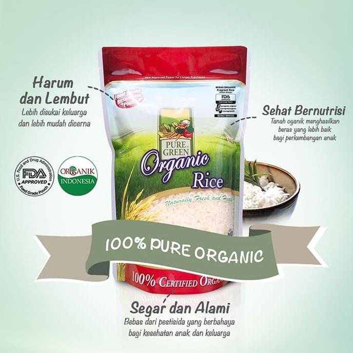 

BERAS ORGANIK PURE GREEN MERAH RED RICE (2 X 1KG)