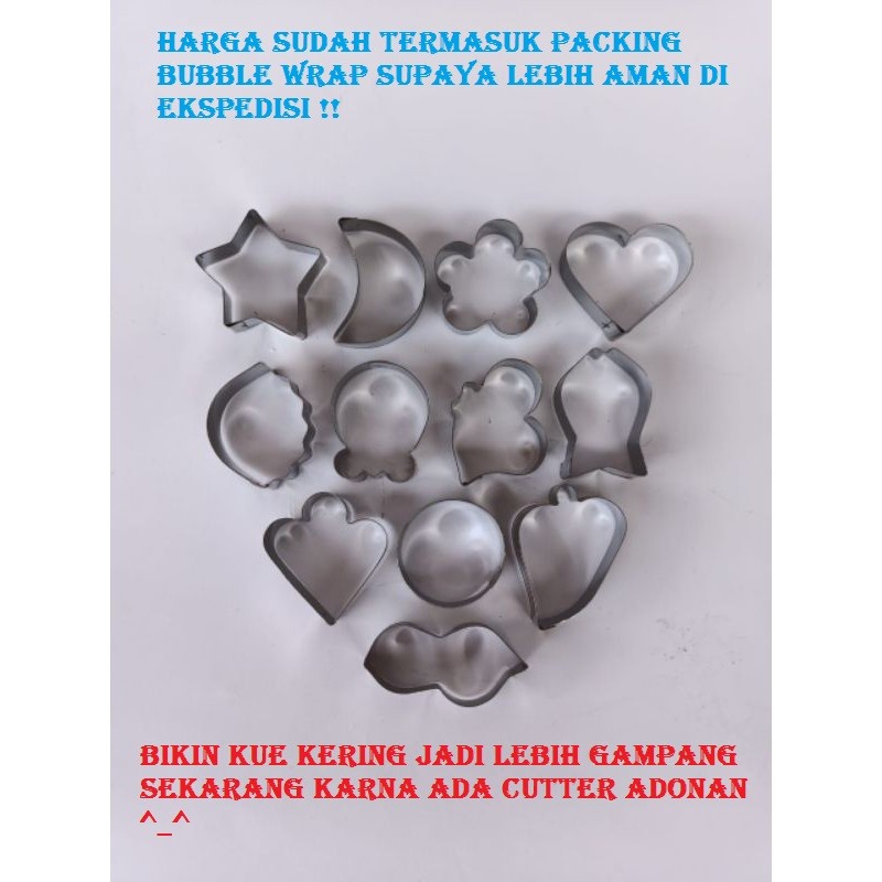 CKK12 Cetakan Kue Kering 1set isi 12 Kastengel Putri Salju Dalgona Candy