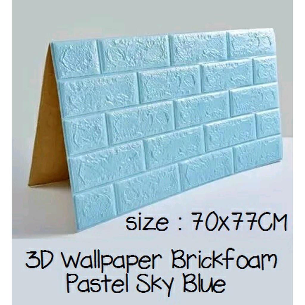 Wallpaper Dinding Foam Batu Bata Ukuran 77cm X 70cm Waterproof Brick Sticker - SHENAR