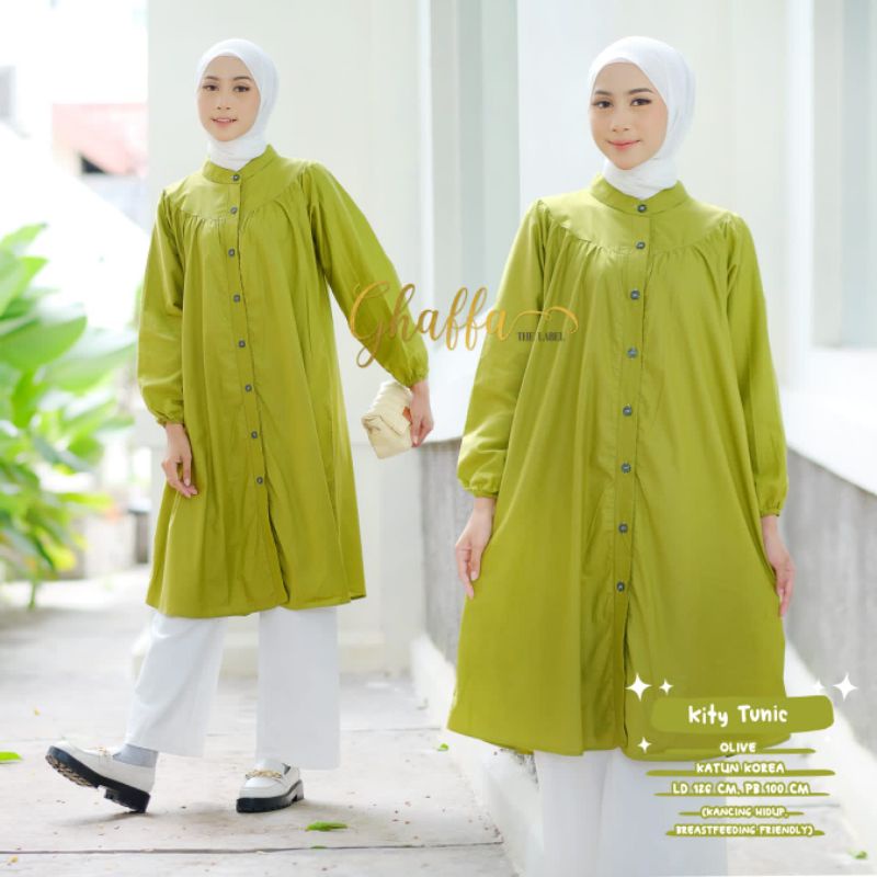 Tunik polos muslimah / Kitty tunik by ghaffa the label / Tunik polos kekinian