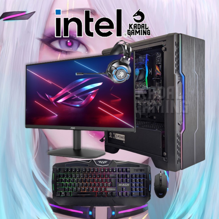 PC GAMING ULTRA INTEL CORE i5 10400F VGA RX 6400 4GB FULLSET RAKITAN