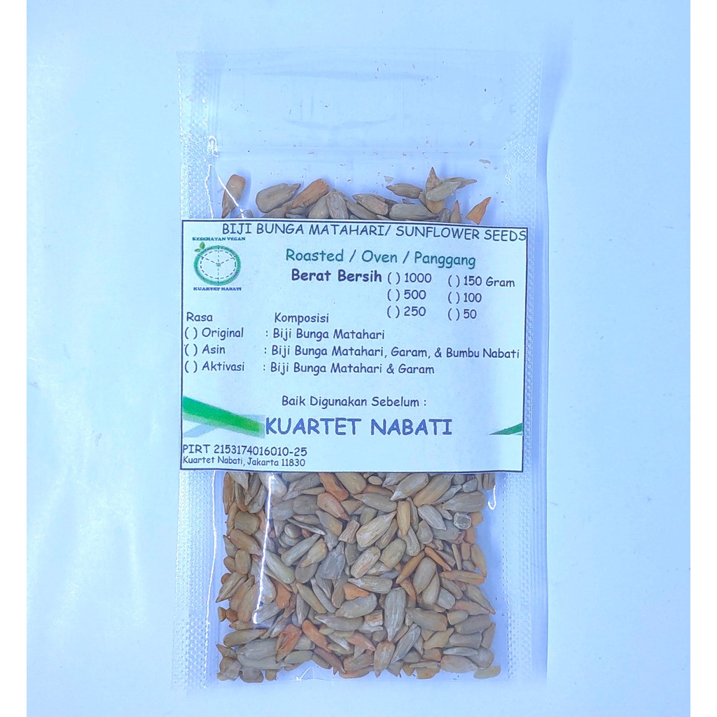 

100gr Roasted Sunflower Seeds / Biji Bunga Matahari Kupas - Oven - Matang - Panggang - Varian Rasa Original/ Asin/ Aktivasi