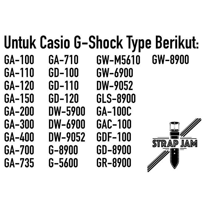 Tali Jam Casio G-Shock GA-400 GA-700 GD-100 GA-100 GA-110 GD-110 GA-710 GD-110 G-5600