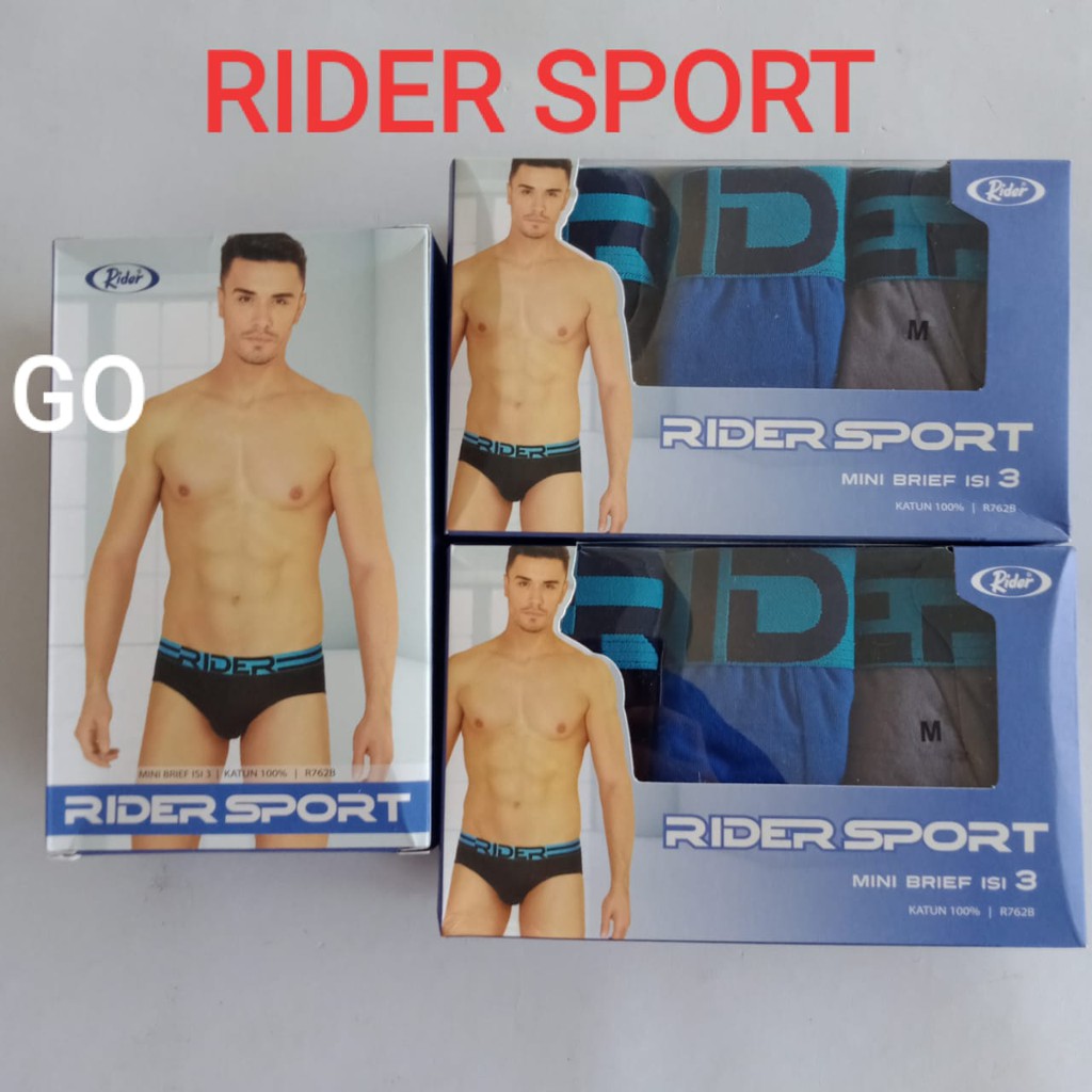 gof Celana Dalam Pria Rider Sport R762B1,R761B,R785B Isi 3pcs BOX 3in 1 CD Rider Murah Best Seller