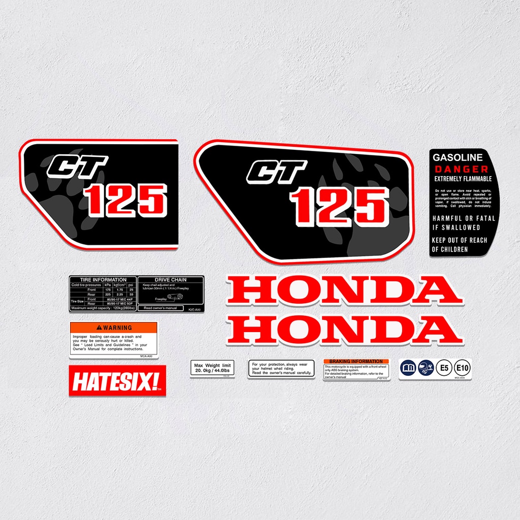 Sticker Decal Honda CT 125 CT Hunter Cub 125 Hatesix