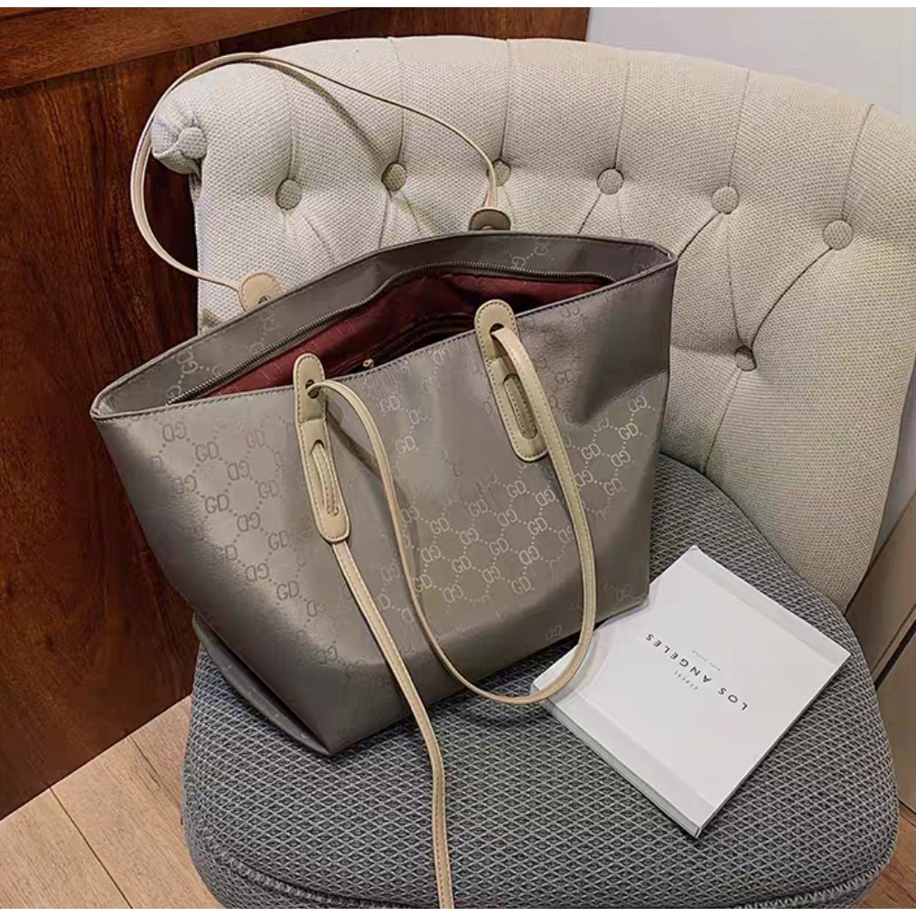 BJ78076 - BLACK/KHAKI/PINK GD - TAS BAHU SHOULDERBAG KEKINIAN BAHAN NYLON TAS BESAR WANITA FASHION IMPORT MODIS ELEGAN TERMURAH TERLARIS TERBARU BAGSTORE JAKARTA TAS BATAM ELJ5681 GT1843 JT26738 CR7478 ZCJ0525 LT1917 BQ3285