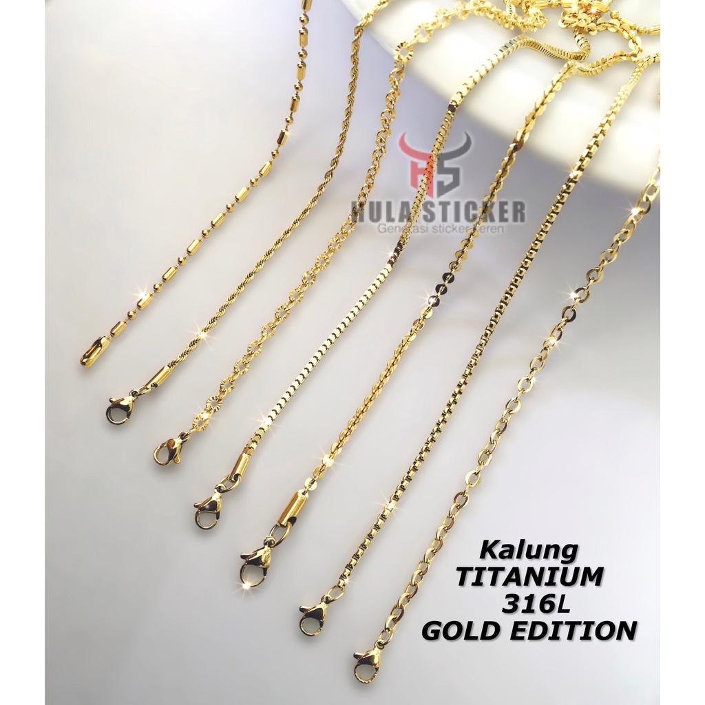 Kalung Titanium 316L Import - Kalung Rantai Pendant [GOLD]