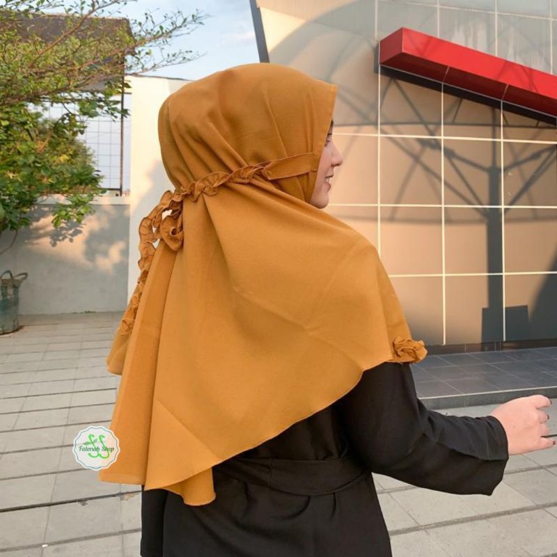 Jilbab instan tali kriwil bergo rempel diamond sai sa'i ( jilbab instan kriwil )