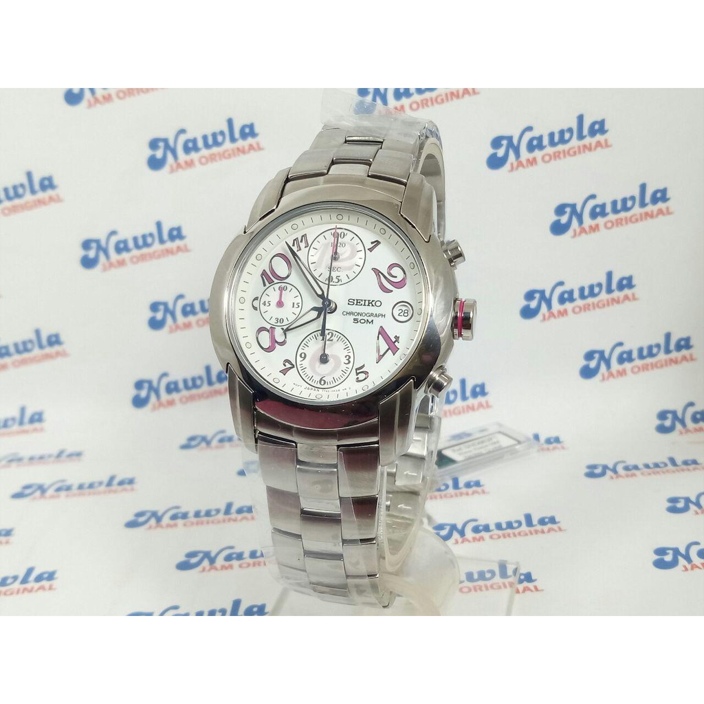 Seiko Ladies SND863P1 Quartz Chrono White Dial | Jam Wanita SND863