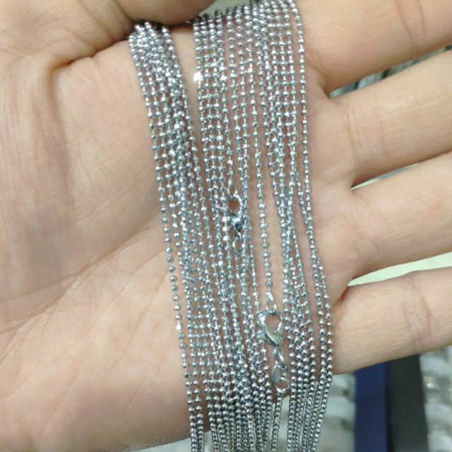 Kalung rodium isi 10pcs model merica panjang 40cm