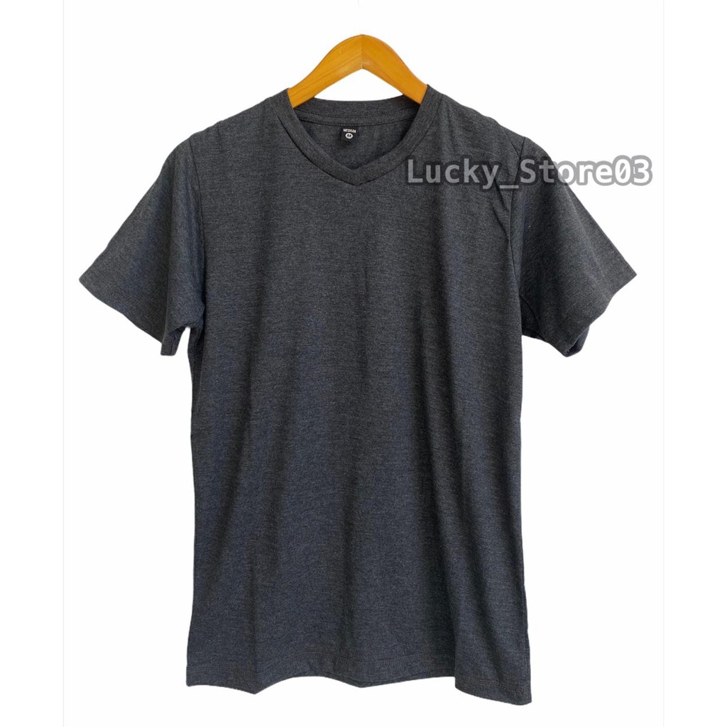 Kaos Kerah Vneck Pria Hitam Misty