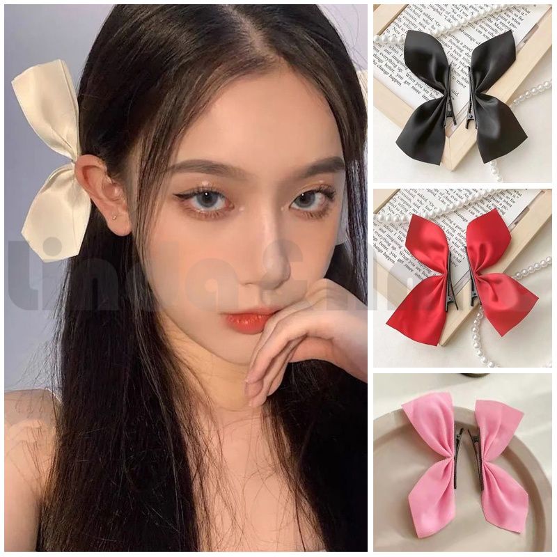 jepit jisoo ribbon 2pcs/set cute bowknot hairpin korean style jepit pita sepasang