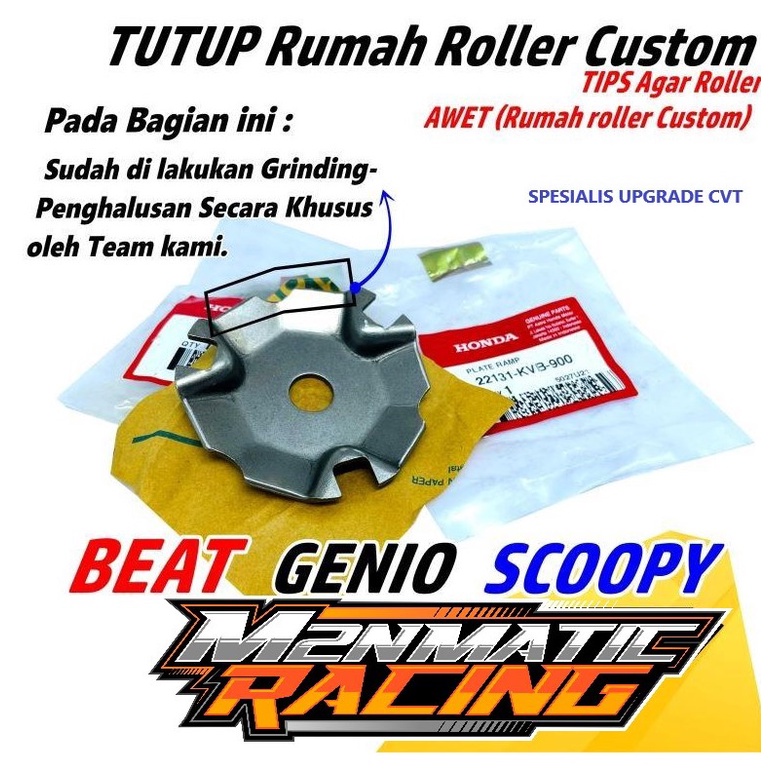 Jual Tutup Rumah Roller Beat Fi Original Honda Custom Bubut Plate Ramp