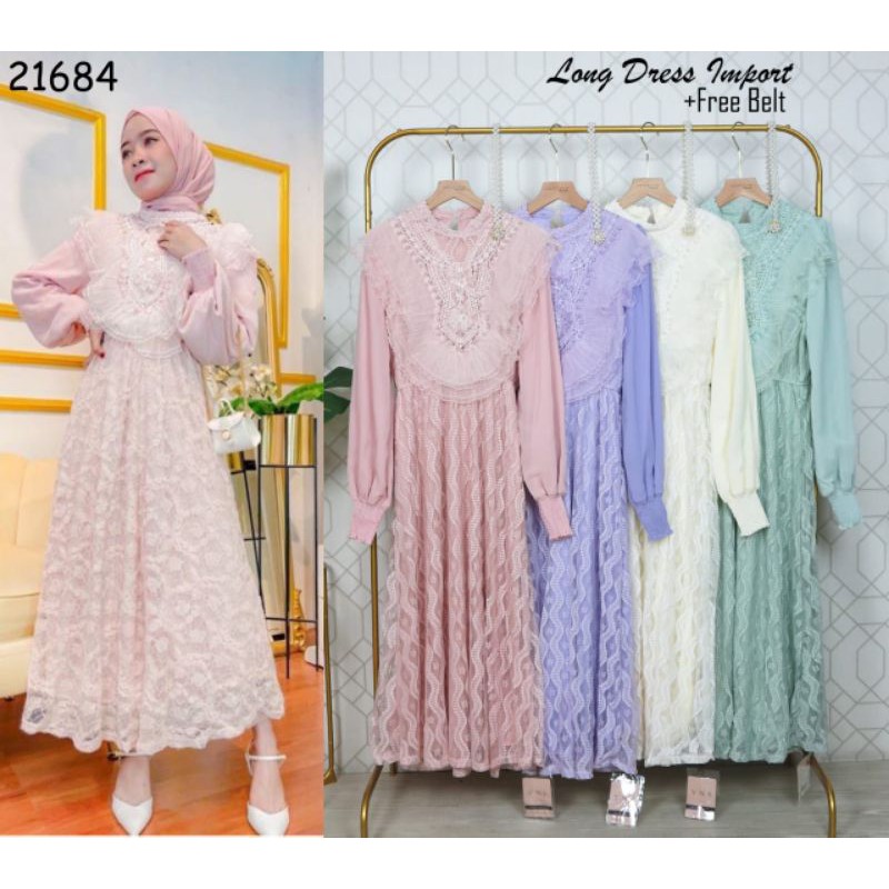 Midi Dress 7/8 VNS Brukat Import Vanessa Yelfita (FCODI314)