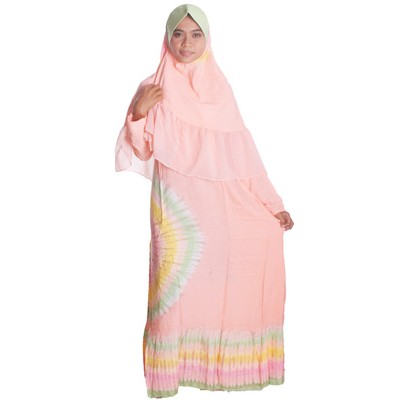 Gamis + Jilbab Syari Batik Tiedye Soft