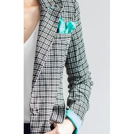 Outer Blazer Coat Jaket Kantor Tartan Kotak Baju Wanita Korea Import