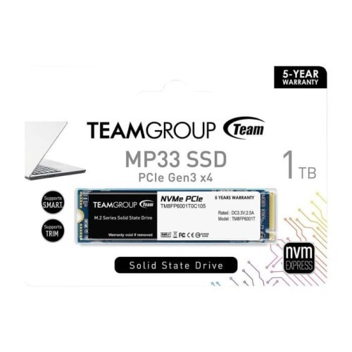 Team Group MP33 SSD 1TB NVME M.2 2280 PCIe GEN 3x4