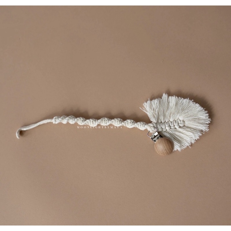 MB Baby Pacifier Clip Chain - Braided Cotton Rope - Tali empeng