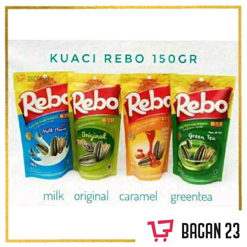 

Kuaci Rebo (150gr) - (Varian Milk - Original - Caramel - Greentea) / Bacan 23 -Bacan23