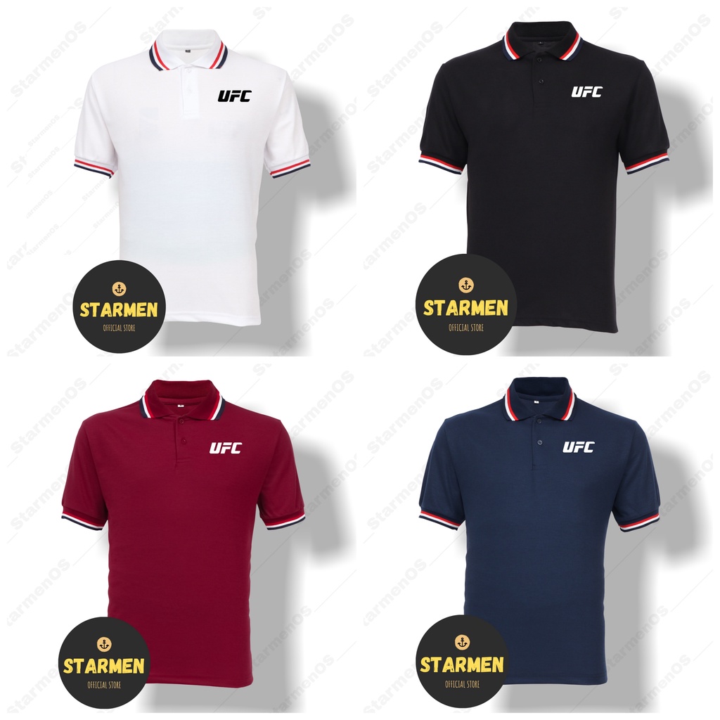 Kaos Polo Shirt Pria Kerah Logo UFC