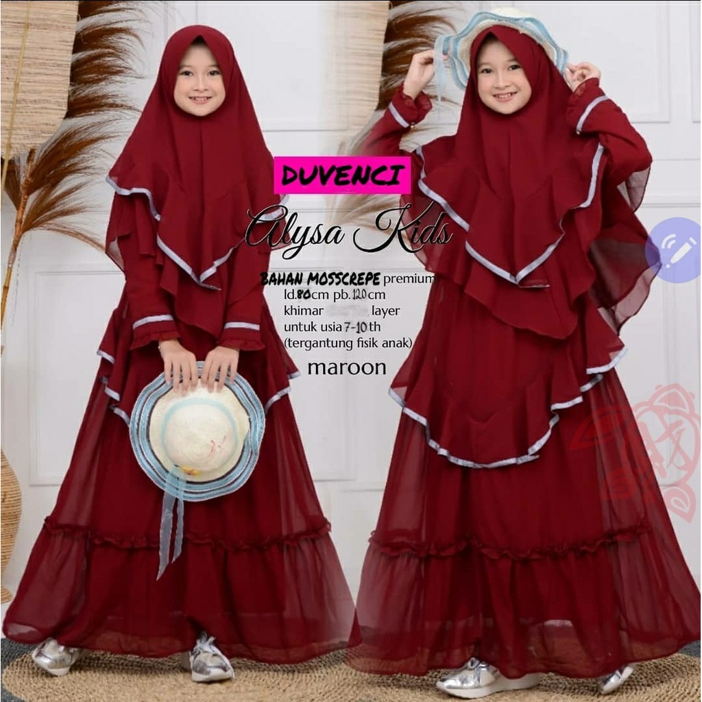 GAMIS SYARI ANAK DUVENCY - GAMIS PREMIUM ANAK TERBARU 2021 BAJU MUSLIM HARGA TERMURAH