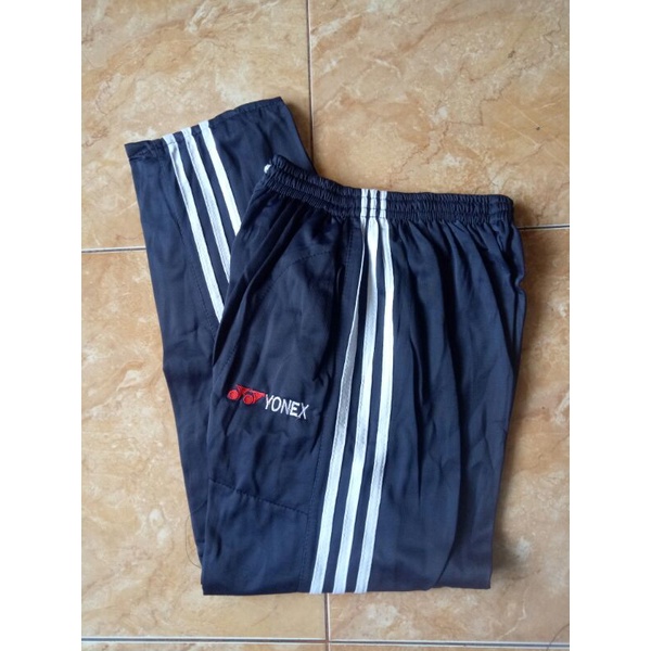 Celana training panjang 3 strip Bordir Yonex / Training olahraga &amp; Santai