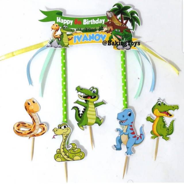Topper Cake Birthday Animals Jungle