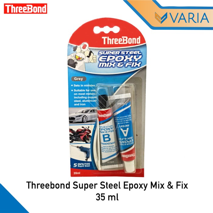 Threebond Super Steel Epoxy Mix &amp; Fix 35 ml Lem Besi 5 Menit Kering