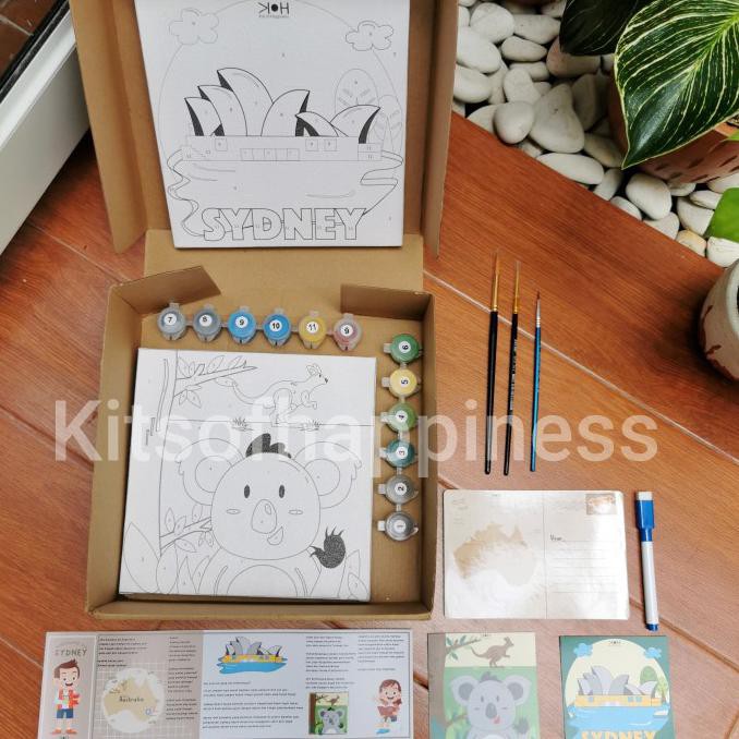 

Paint by numbers sydney kanvas lukis anak montessori culture area - full set sydney