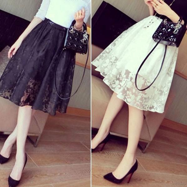  Rok  Lace Warna  Hitam  Putih Shopee Indonesia