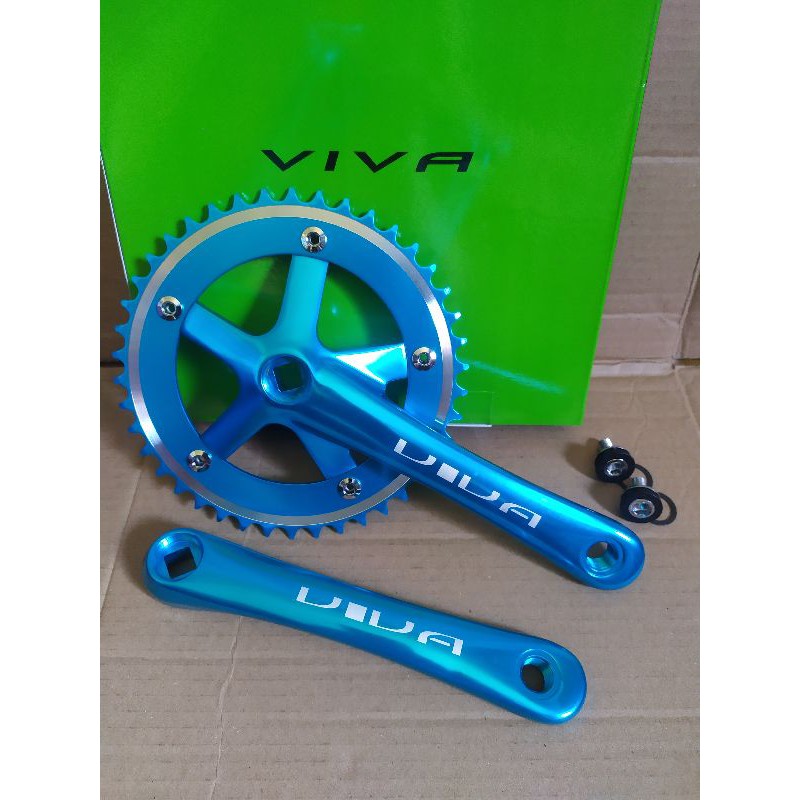 crank fixie 42T viva alloy biru