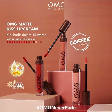 OMG OH MY GLAM Matte Kis Lip Cream 3.5 gr | Coffee Edition / Cycle of Love