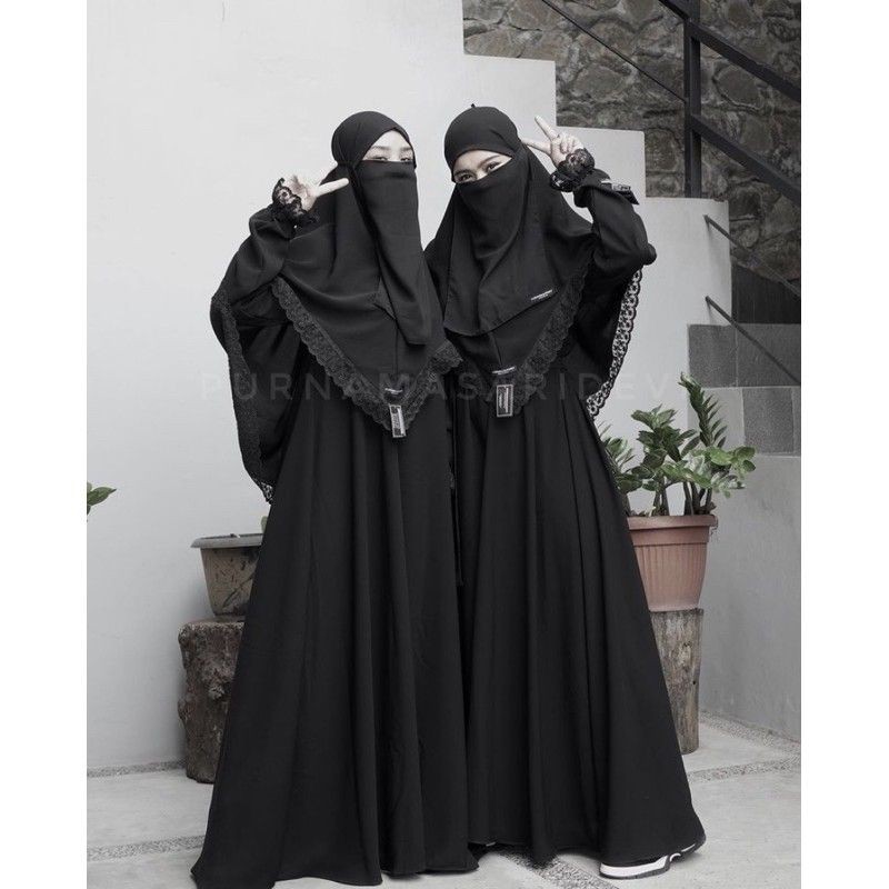 [READY STOCK] LEA KHIMAR BERGO RENDA PURNAMASARI DEVI EXO BONANZA