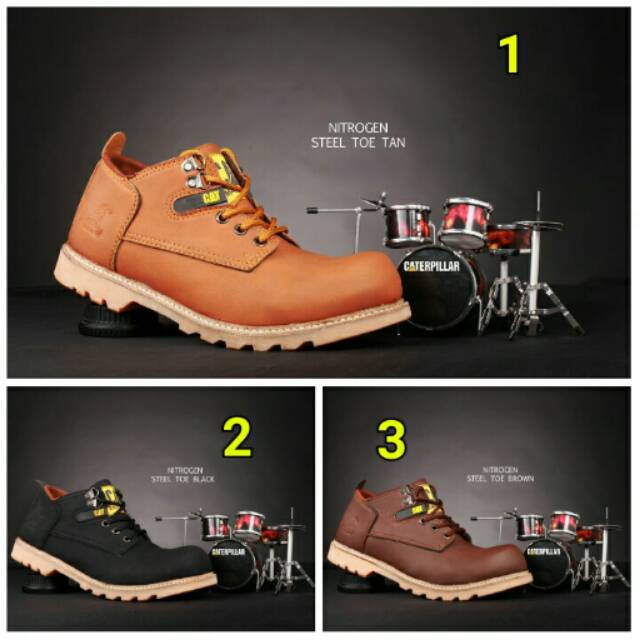 Caterpillar ll Caterpillar Nitrogen Steel Toe ll safety shoes ll safety ll Caterpillar cowok ll