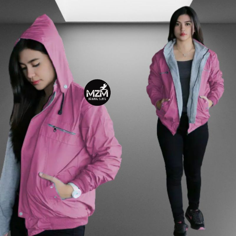 JAKET WANITA JAKET PARASUT ANNA JAKET BOLAK BALIK WANITA HEYLOOK(A24)-3