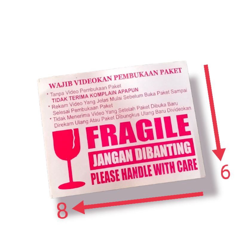 

STIKER VIDEO UNBOXING FRAGILE PCAH BELAH HARGA PER 100 Pic
