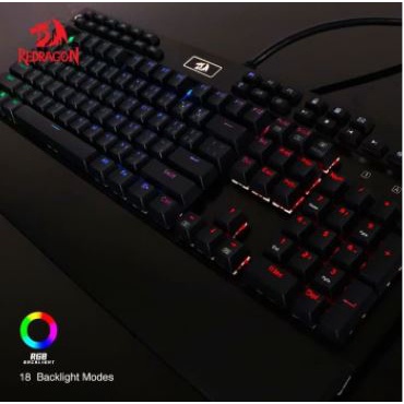 Keyboard gaming Redragon mechanical wired usb 2.0 multimedia fullsize with palm rest macro rgb yama k550 k-550