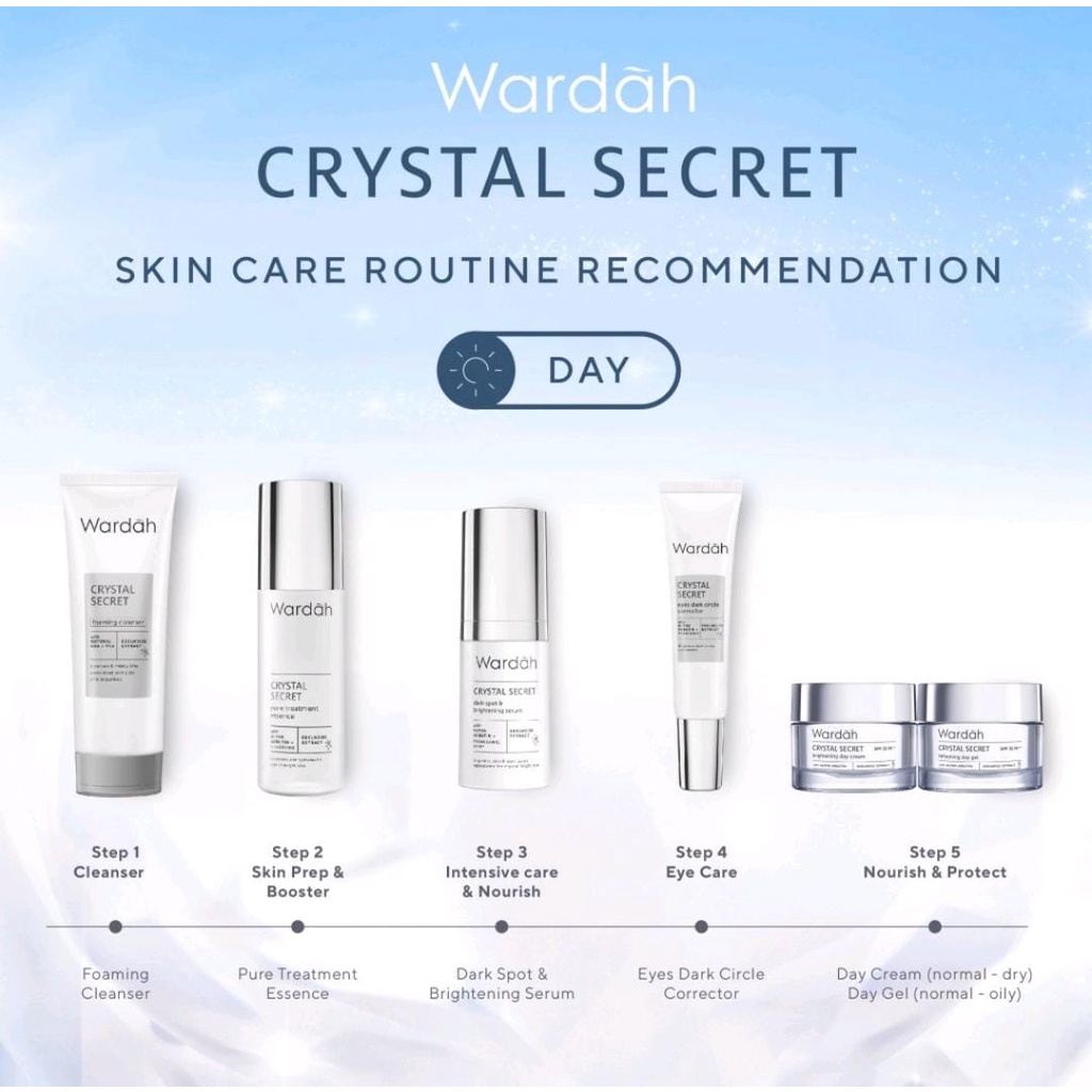 BPOM Wardah Crystal Secret Foaming Cleanser with Natural AHA+PHA 100 ml - Sabun Cuci Muka Mencerahkan