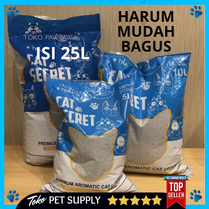 Cat Secret Premium Cat Litter 25l Pasir Untuk Kucing Cat Sand Pasir Gumpal Wangi 25 Liter Pasir Pup
