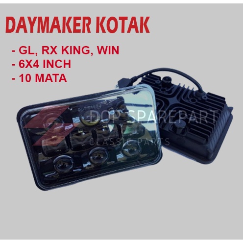 LAMPU DAYMAKER  KOTAK 10 MATA 6X4 INCH KOTAK RX KING GL100 WIN GL MAX IMPORT