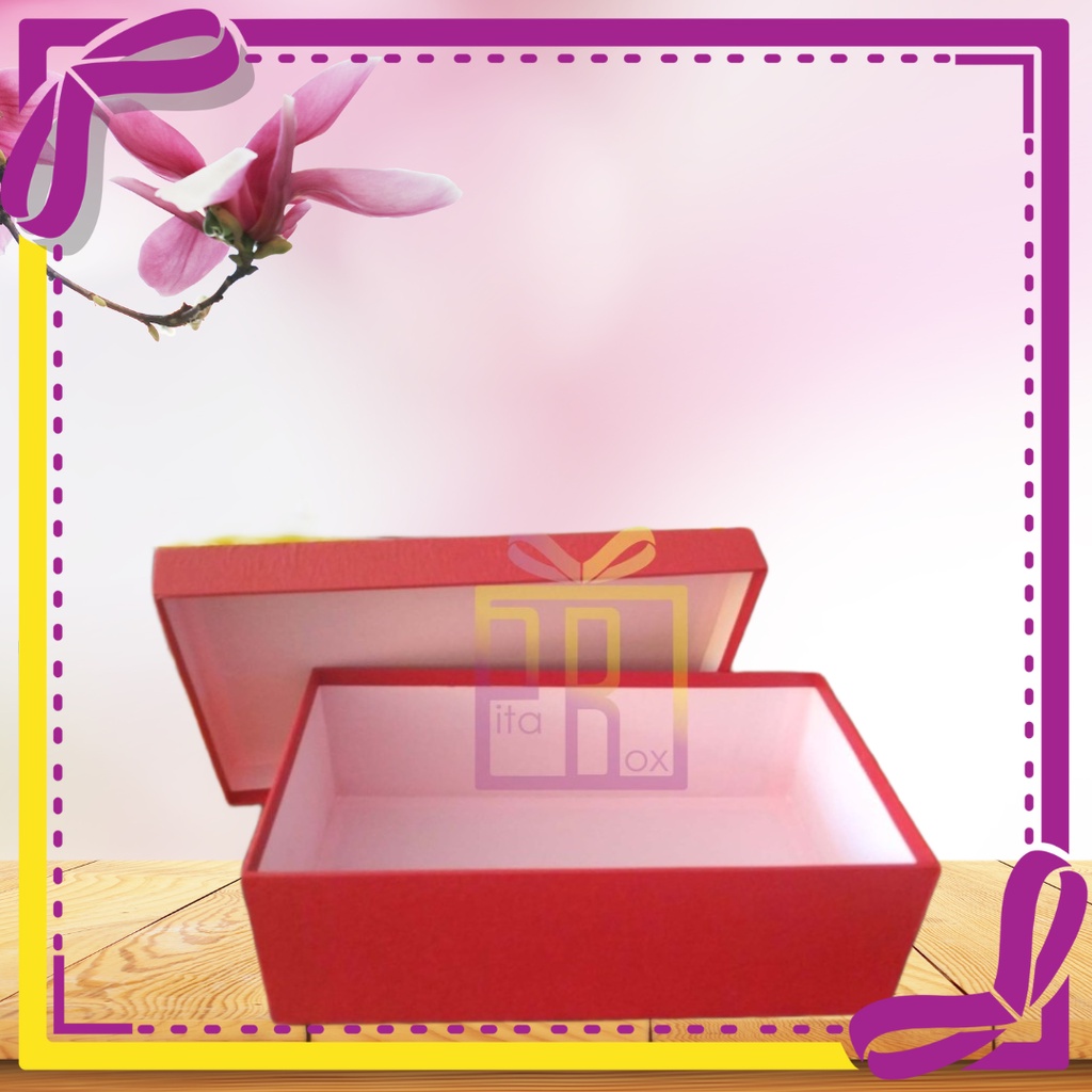 

(29x17x9 cm) Box kotak kado MERAH polos / Gift Box hampers hadiah tingjing packaging