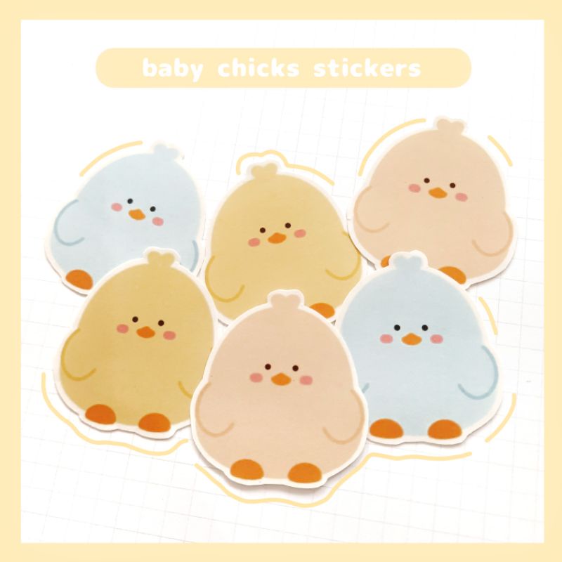 

[ggupii.co] baby chicks 6 pcs | sticker lucu deco journal die cut