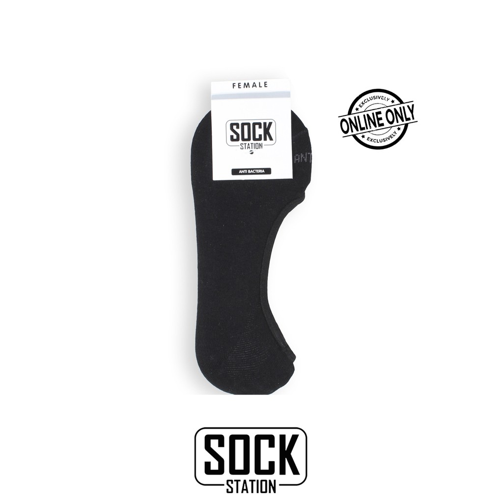 MUNDO SOCK STATION Women Casual Hidden Sock - Kaos Kaki Wanita Invisible No Show-Hitam